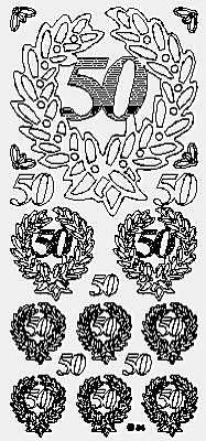 0817j - 50th Wreath - black - JeJe Stickers