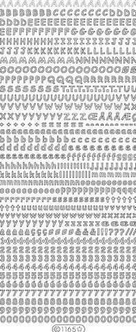 1165s- Letters/Numbers  - silver - Starform Stickers