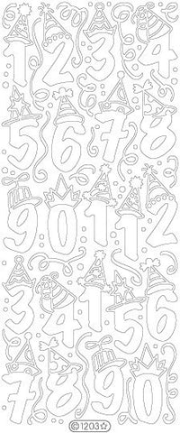 1203g - Party Numbers - gold - Starform Stickers