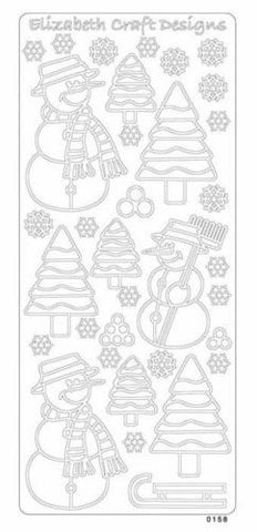 1229 - Snowmen & Trees - Elizabeth Craft Designs Stickers