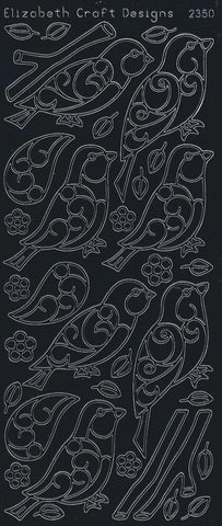 2350be - Birds/Branches - black - Elizabeth Craft Designs Stickers
