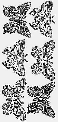 2550 - 6 Butterflies - JeJe Stickers
