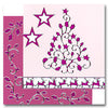 7080pu - Reindeer Borders  - purple glitter - Starform Stickers