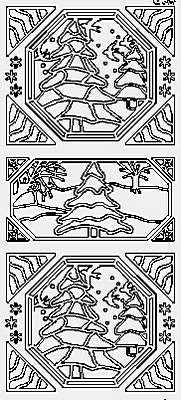 4590j - Christmas Tree Scenery - silver - JeJe Stickers