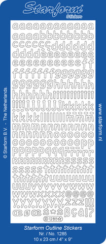 1285s - Lower Case Letters  - silver - Starform Stickers