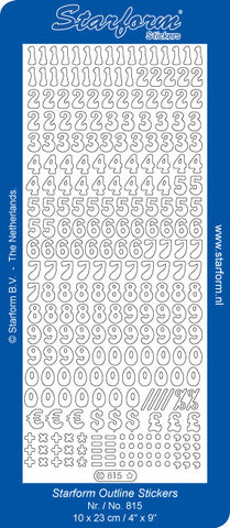 0815s - Numbers - Silver - Starform Stickers