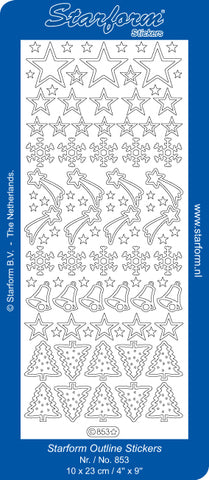 0853s - Holiday Icons - silver - Starform Stickers