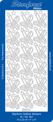 0854s - Candles - silver - Starform Stickers