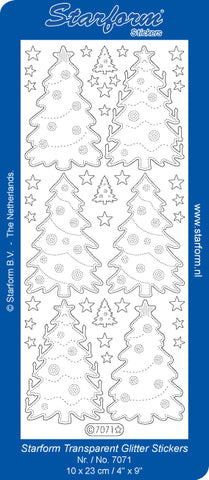 7071gp - Christmas Trees - gold pearl - Starform Stickers