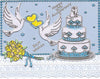 194822j - Wedding Cake/Flowers - gold pearl - JeJe Stickers